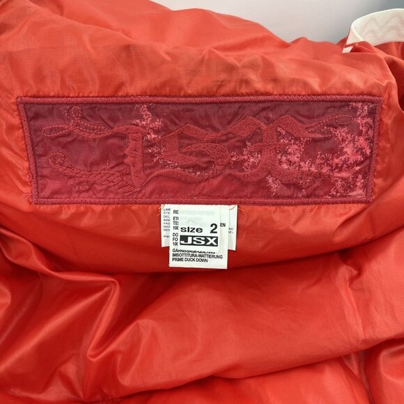 Jet Set Stylish Blue and Red Women's Puffer Jacket - Picture 5 of 11